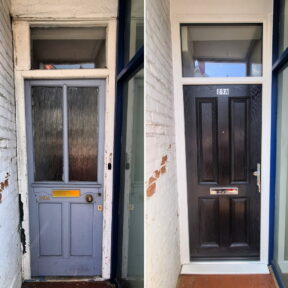 Composite Door & Top Light Black