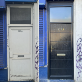 Composite Door & Top Light - Black