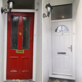 Composite Door & Top Light White