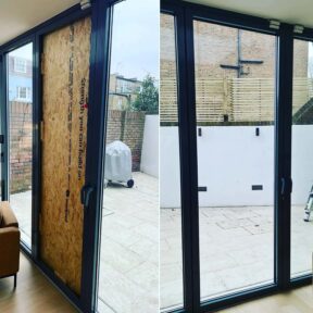 Bi folding door double glazing repair london